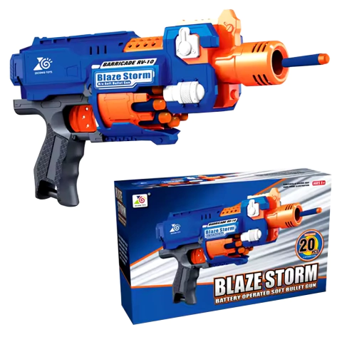 Pistola Lanza Dardos Grande, 20 dardos, Tambor gira pilas 13189