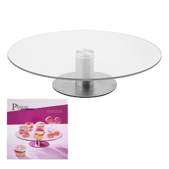 Plato Giratorio 35 cm Liso, Vidrio transparente, 13586