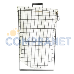 Canasto Tela rígida estampada, ropa sucia, c/tapa, c/soporte metálico 13254 - comprar online