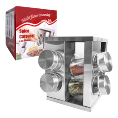 Especiero Condimentero Cuadrado Giratorio x 8 frascos, Acero Inoxidable, 13133 - comprar online