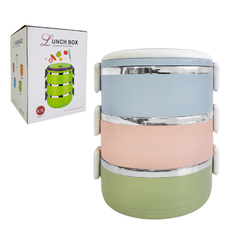 Lunchera Vianda Térmica 3 Pisos Portátil Acero Inoxidable 13672 en internet
