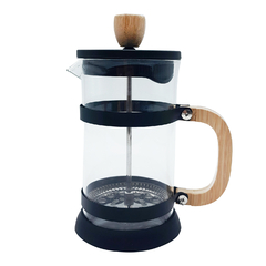 Cafetera con embolo, prensa francesa, 600 ml, Mango de madera, 13089