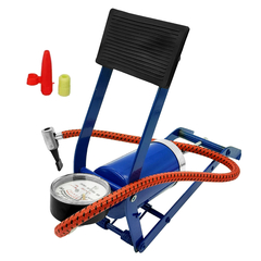 Inflador de Pie Plegable, Manómetro P/pelota, inflable bicicleta 13286
