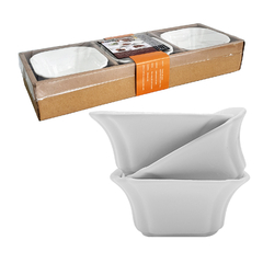 Set Copetinero x 3 Porcelana Cuadrados, Cuenco, 9 cm Cocina, 12821