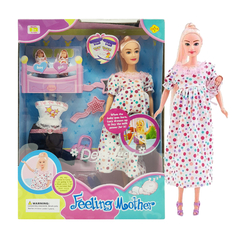 Muñeca Mamá embarazada c/Mellizos y Set de accesorios 13031