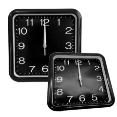 Reloj de pared, analógico, Cuadrado, 30x30 cm 12915