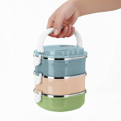 Lunchera Vianda Térmica 3 Pisos Portátil Acero Inoxidable 13672 - comprar online