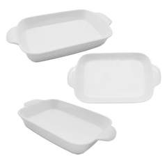 Fuente de porcelana 27 cm, rectangular Cocina, con asas 12810 - tienda online