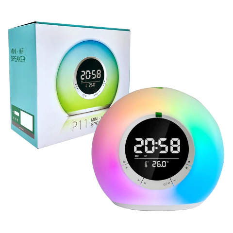 Parlante Reloj Inalámbrico Bluetooth Con Luces 13354