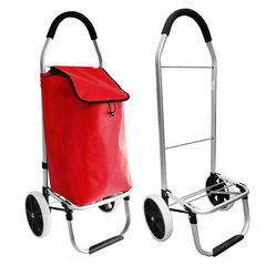 Carrito de Compras 100 cm, 2 ruedas Grandes, Bolsa desmontable 13271