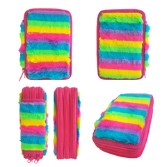 Imagen de Cartuchera escolar 3 pisos con peluche, multicolor Owen Kids 13661