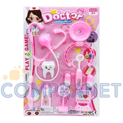 Set de Doctor/Dentista, Kit completo para niños, 2 colores, 10 piezas, 12155