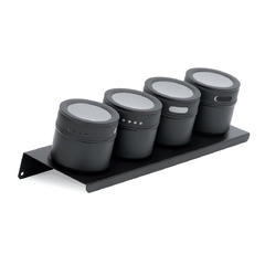 Set x 4 especieros de acero con visor y base imantada, 12473