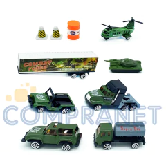 Set de vehículos en Blíster, Policía, Construcción, Militar, Bombero 12675