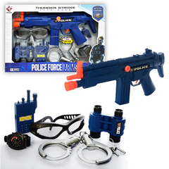 Juguete Set Policía Ametralladora, 7 piezas, 12105