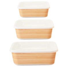 Set x 3 Tapers de Fibra de Bamboo c/tapa, cocina 12644