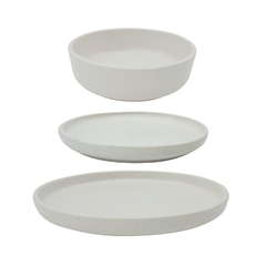 COMBO 1 Plato Playo + 1 Plato Hondo + 1 Plato Postre cerámica granito 90070 - Compranet