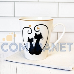 Imagen de Taza Cónica Mug Jarro para te/café, Deco Gatitos 11840