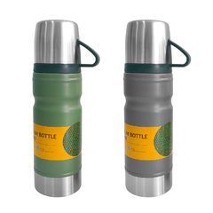 Set Termo Botella Acero Inoxidable + 3 tazas, 680ml 13758