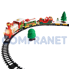Pista de Tren Navidad Grande 39 Piezas Locomotora Luz y Sonido 13194 - tienda online