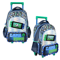 Mochila Footy 18 pulgadas, C/Carrito Game Zone, Luz Led, original Footy, 12931 - tienda online