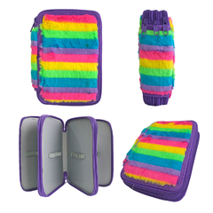 Cartuchera escolar 3 pisos con peluche, multicolor Owen Kids 13661 - Compranet