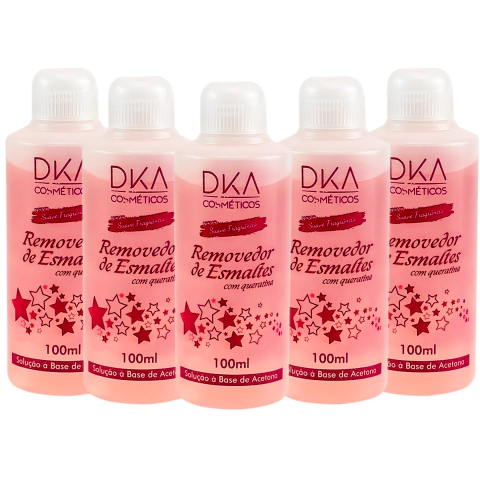 500ml Super Removedor de Esmalte D.KA Cosméticos - 5 Uni com 100ml Cada