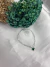 Pulseira elos de coração com coração verde