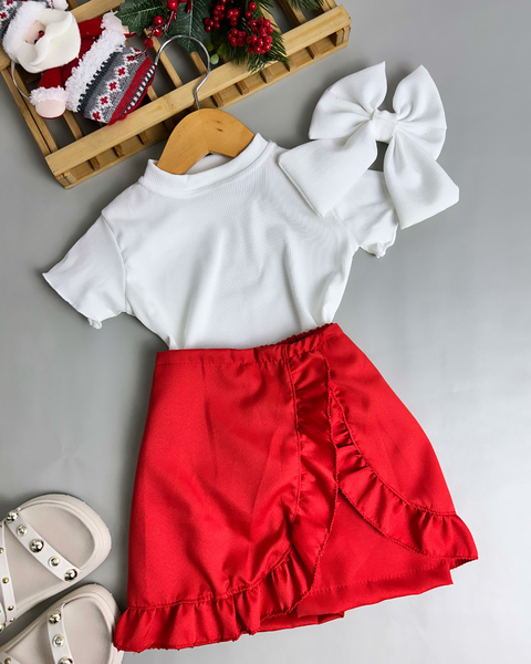 Short saia Maya vermelho