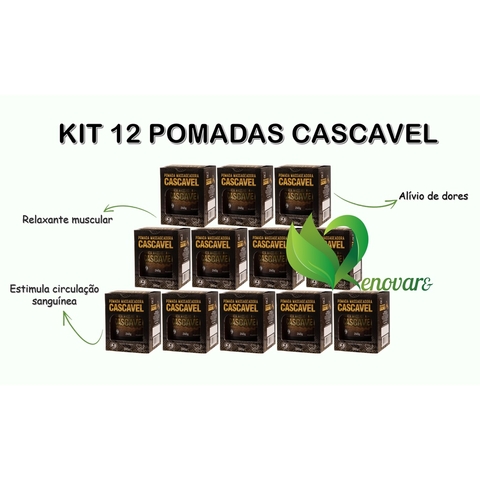 KIT 12 Unid Pomada Massageadora CASCAVEL 240g / Alívio nas Dores