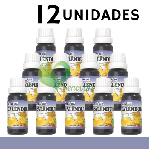 12x Óleo de Calêndula - 100% vegetal, natural e vegano