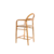 Banqueta em madeira de teca com assento de palha, ideal para ambientes internos e externos.