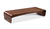 Mesa de centro Brenda, com tampo de madeira escura e design moderno, ideal para salas de estar.