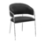 Cadeira Crono com estrutura de metal e estofado em tecido preto, ideal para ambientes elegantes.