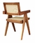 Cadeira de jantar Pierre Jeanneret com madeira e palha natural com braço. Design clássico e atemporal.