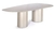 Mesa de jantar orgânica Liv com design oval e base em formato cilíndrico.