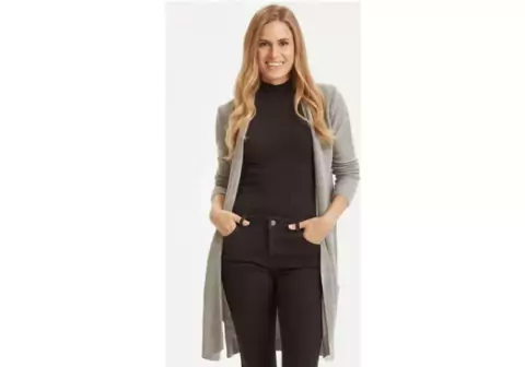 Cardigan Feminino Classic Fit – Cinza