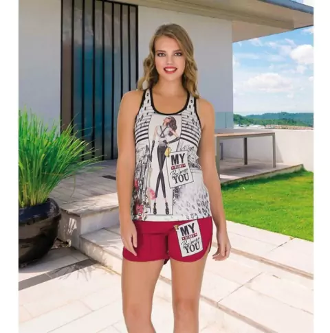 Conjunto de Pijama Feminino– B7485LP