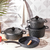 Conjunto de luvas de forno e utensílios de cozinha de fundição de diamante biológico 7 peças
