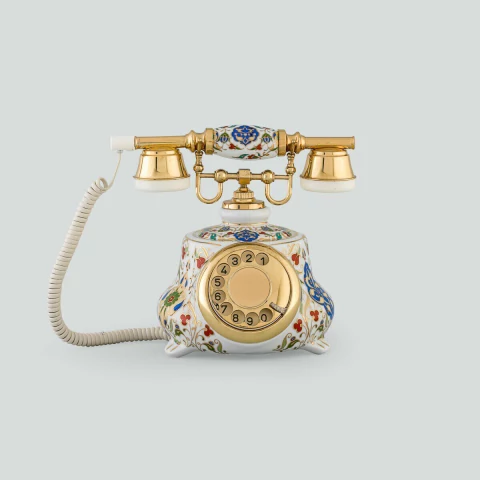 Telefone Porcelana – Decoração de Mão / EST3