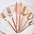 Conjunto de talheres 5100 quartzo titânio bronze 84 peças para 12 pessoas - comprar online