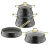 Conjunto de panelas Marble 7 peças preto