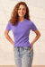 Imagen de Blusa Feminino Caxemira Puro – Very Peri Basic Manga Curta - SEASLC084