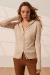 Cardigan de Caxemira de Lã Australiana Para Feminino Amelia Manga Longa Com Capuz - SEASLC079022