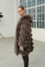Trench Coat Casaco Feminina Com Detalhes de Seda Puro e Pele de Raposa Dois Lados - SEASLCAPA9008 - Sea And Cherry