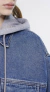 Image of Jaqueta Lexa Large Size Indigo Jean Turca Com Capuz - MV043