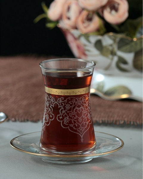 Tazas de Té Turco / Şahi Gold - 12 Piezas - 75006