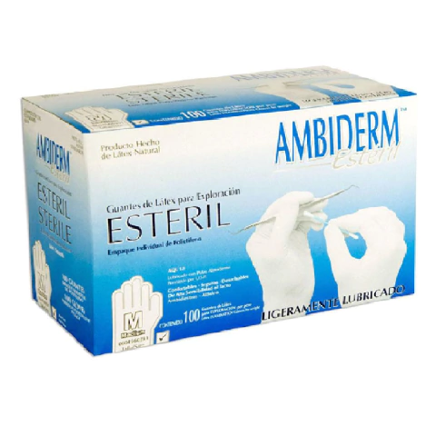 GUANTE DE LATEX EST P/EXPL MED CAJA C/100 PZAS*AMB*