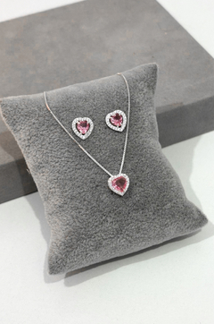 conjunto coração moldura - ''' La Rosa Plata - Joias em Prata '