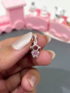 berloque menina zircônia rosa